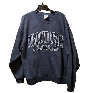 Pompano Beach Florida Crewneck Sweatshirt Women’s XL Heather Blue Pacific & Co